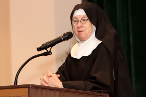 Mother Miriam during one of her presentations